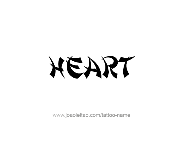 Tattoo Design Love Word Name Heart