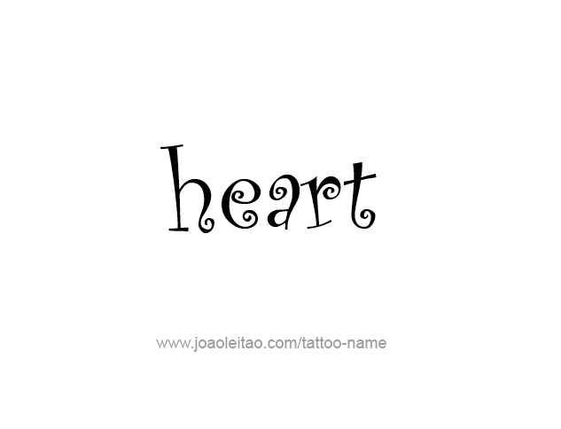 Tattoo Design Love Word Name Heart