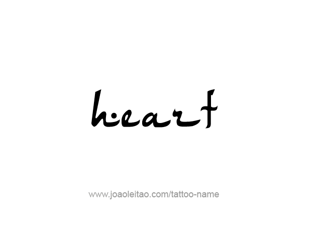 Tattoo Design Love Word Name Heart