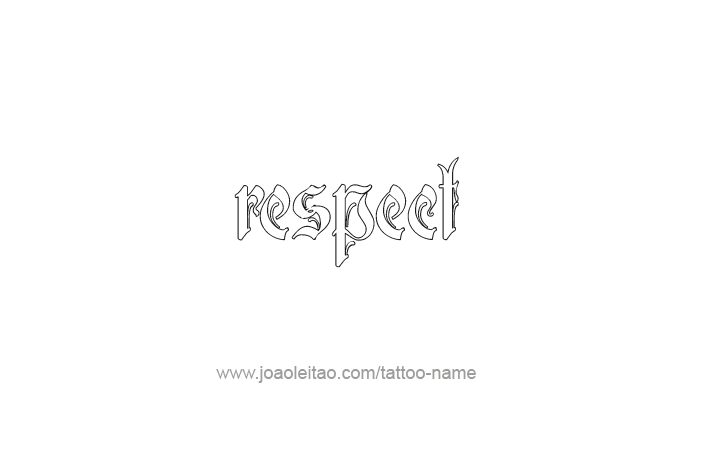 Tattoo Design Love Word Name Respect