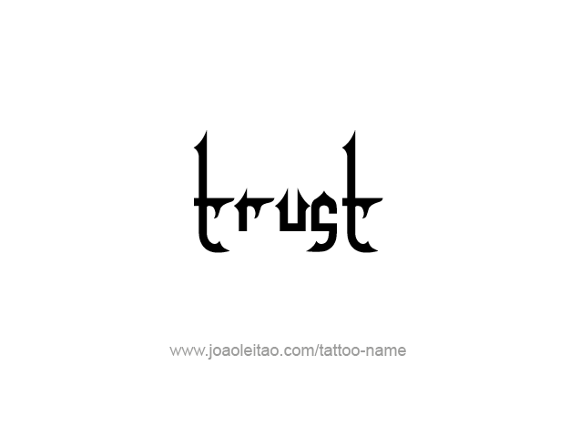 Tattoo Design Love Word Name Trust