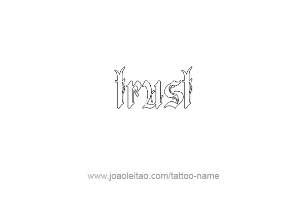 Tattoo Design Love Word Name Trust