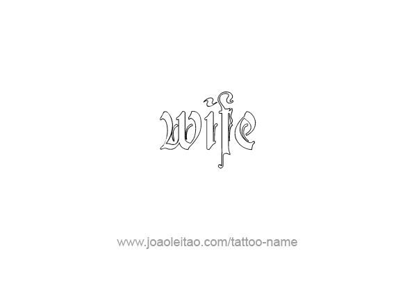 Tattoo Design Family Name Wife