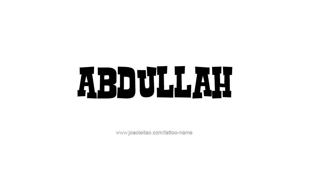 Tattoo Design  Name Abdullah   