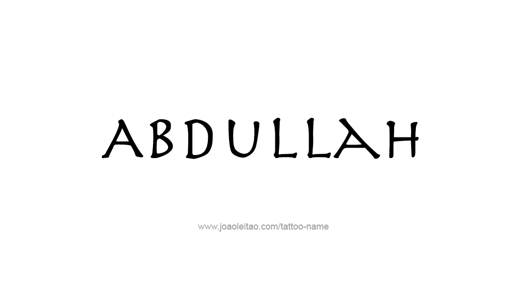 Tattoo Design  Name Abdullah   