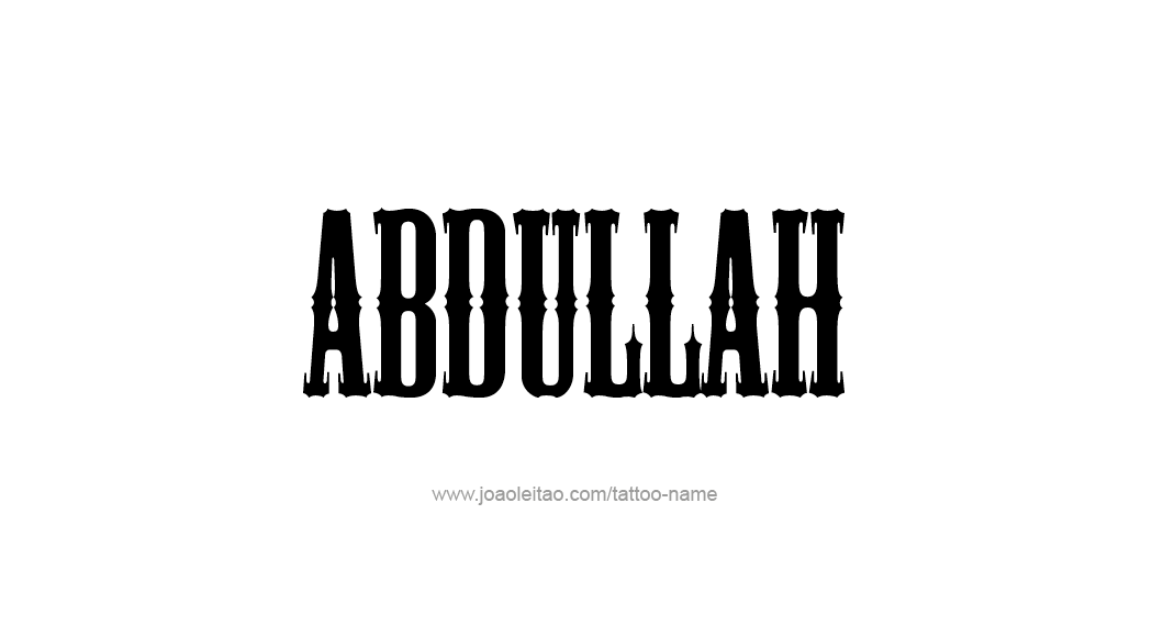 Tattoo Design  Name Abdullah   