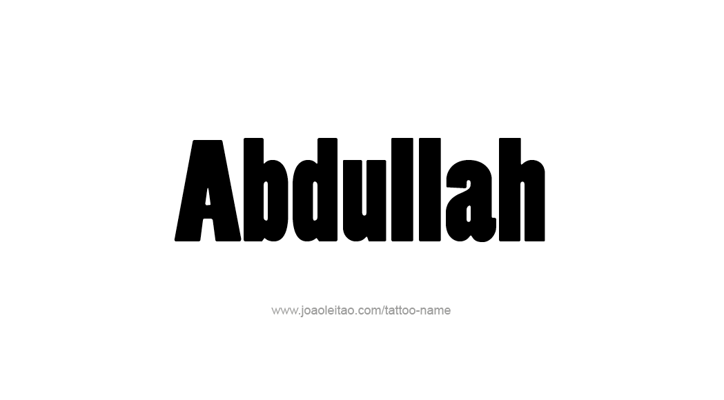 Tattoo Design  Name Abdullah   