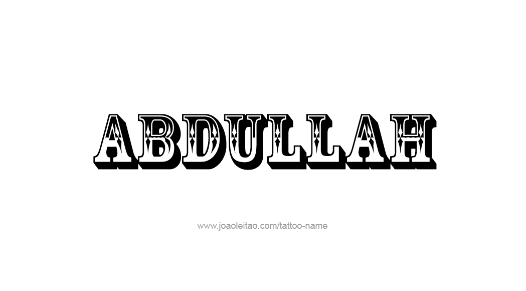 Tattoo Design  Name Abdullah   