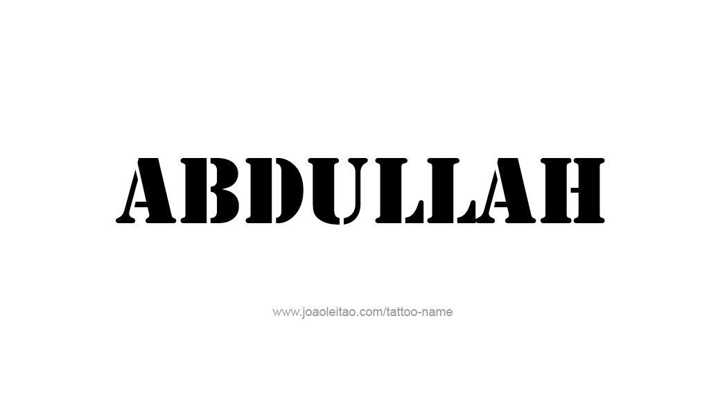 Tattoo Design  Name Abdullah   