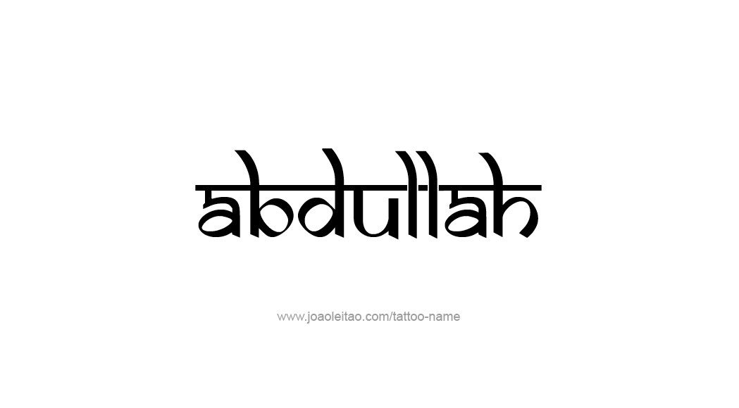 Tattoo Design  Name Abdullah   