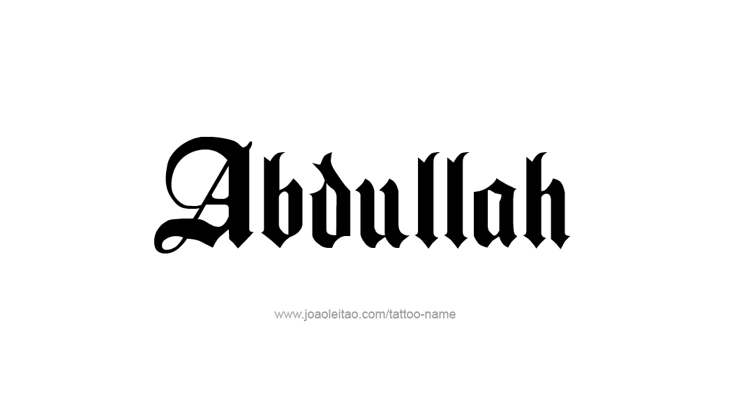 Tattoo Design  Name Abdullah   