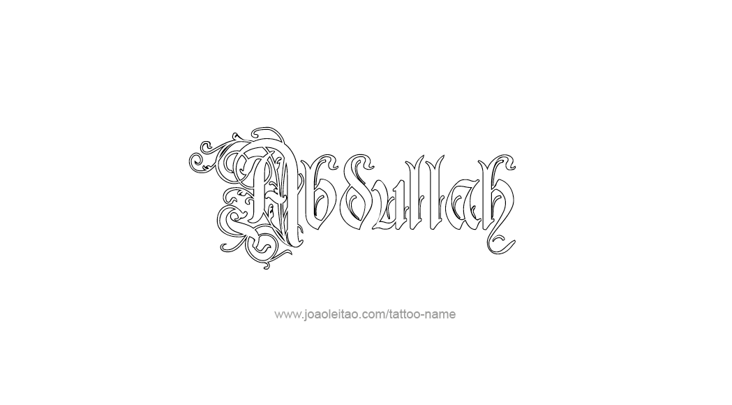 Tattoo Design  Name Abdullah   