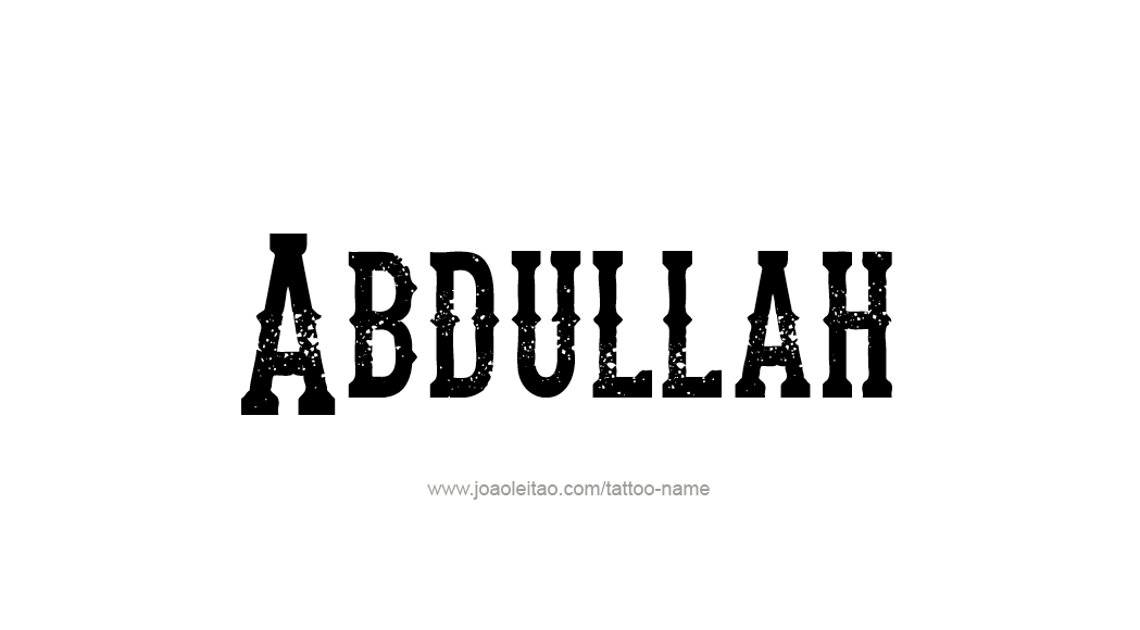 Tattoo Design  Name Abdullah   