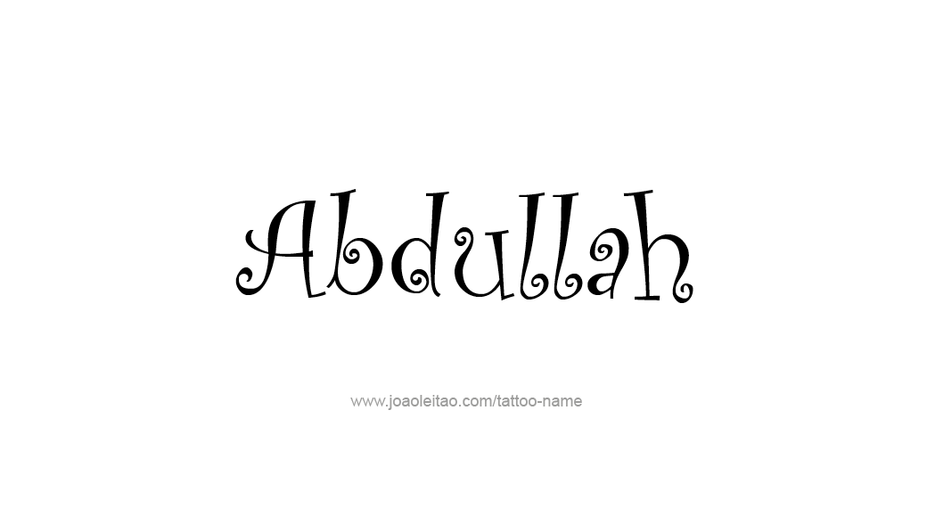 Tattoo Design  Name Abdullah   