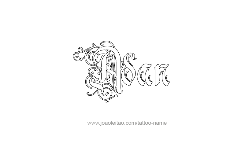 Tattoo Design  Name Adan   