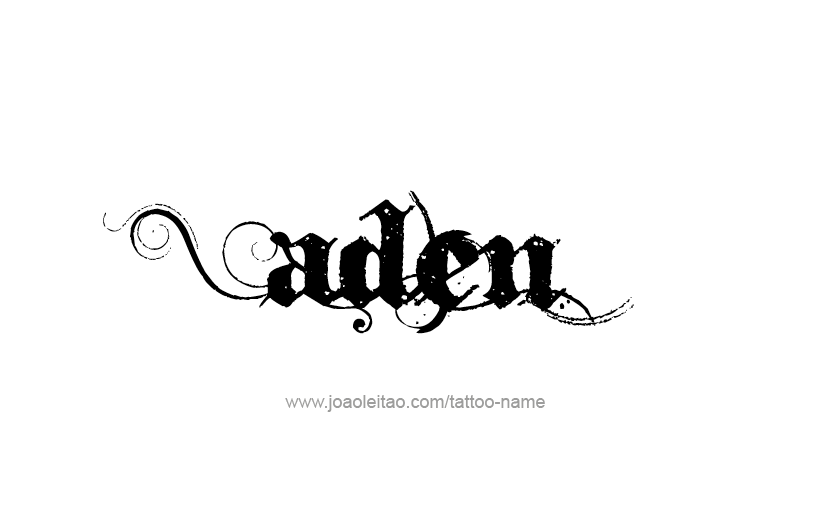 Tattoo Design  Name Aden   