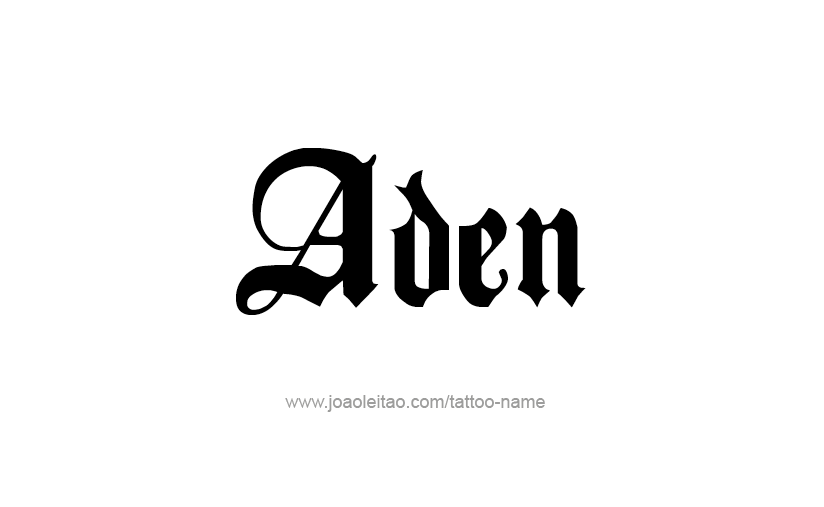 Tattoo Design  Name Aden   