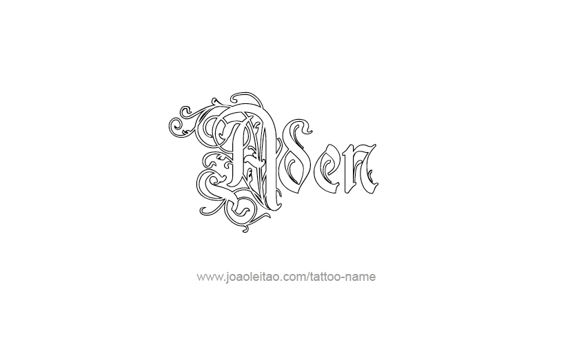 Tattoo Design  Name Aden   