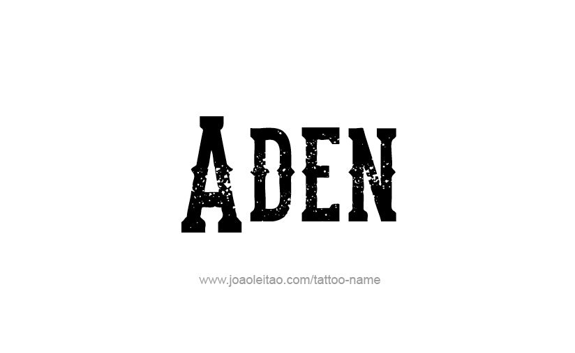 Tattoo Design  Name Aden   