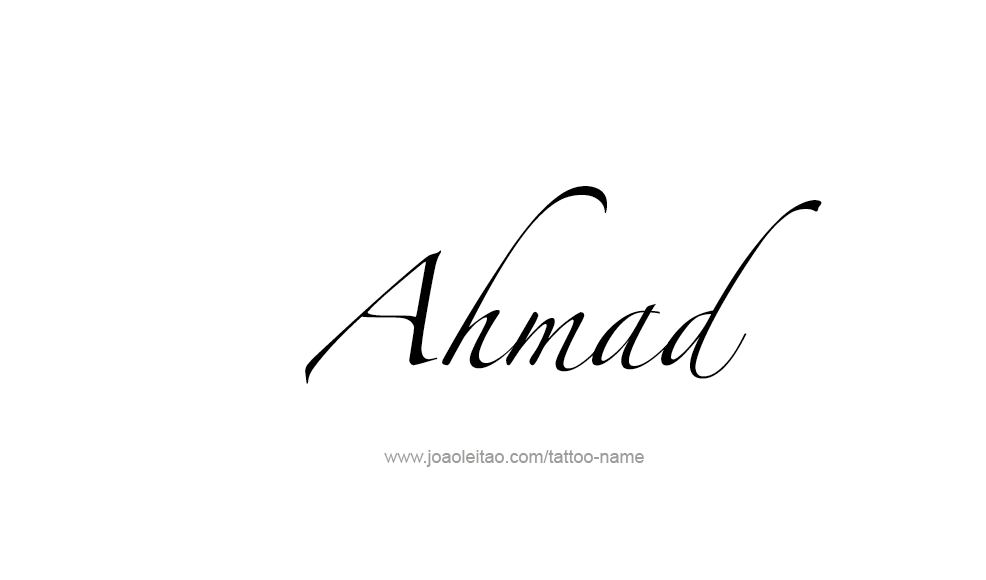 Tattoo Design  Name Ahmad   