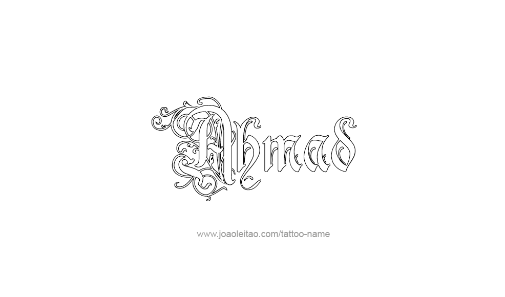 Tattoo Design  Name Ahmad   