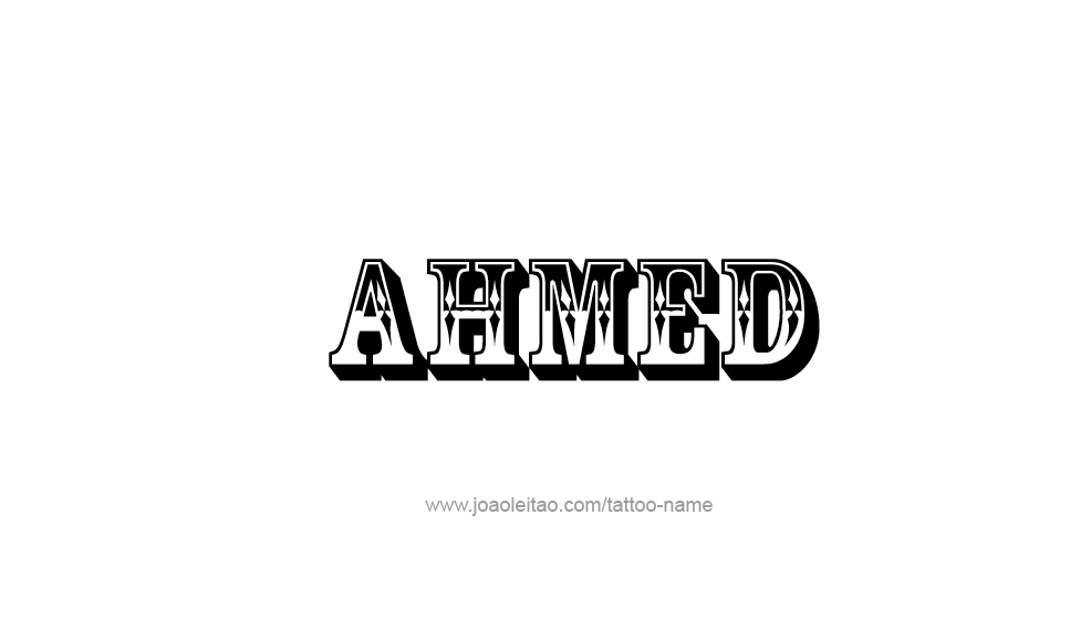 Tattoo Design  Name Ahmed   