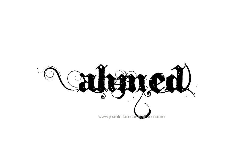 Tattoo Design  Name Ahmed   