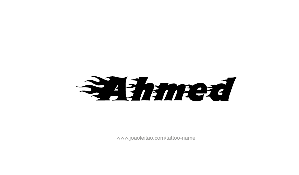 Tattoo Design  Name Ahmed   