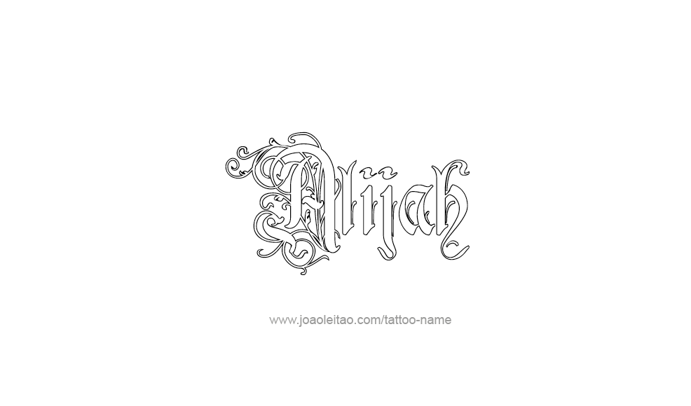 Tattoo Design  Name Alijah   