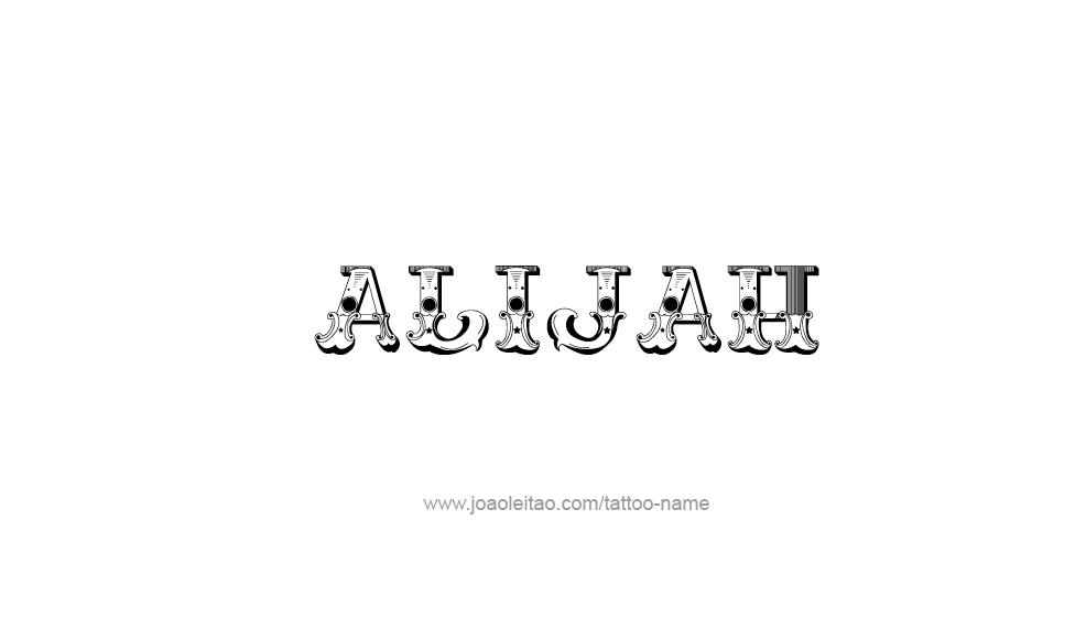 Tattoo Design  Name Alijah   