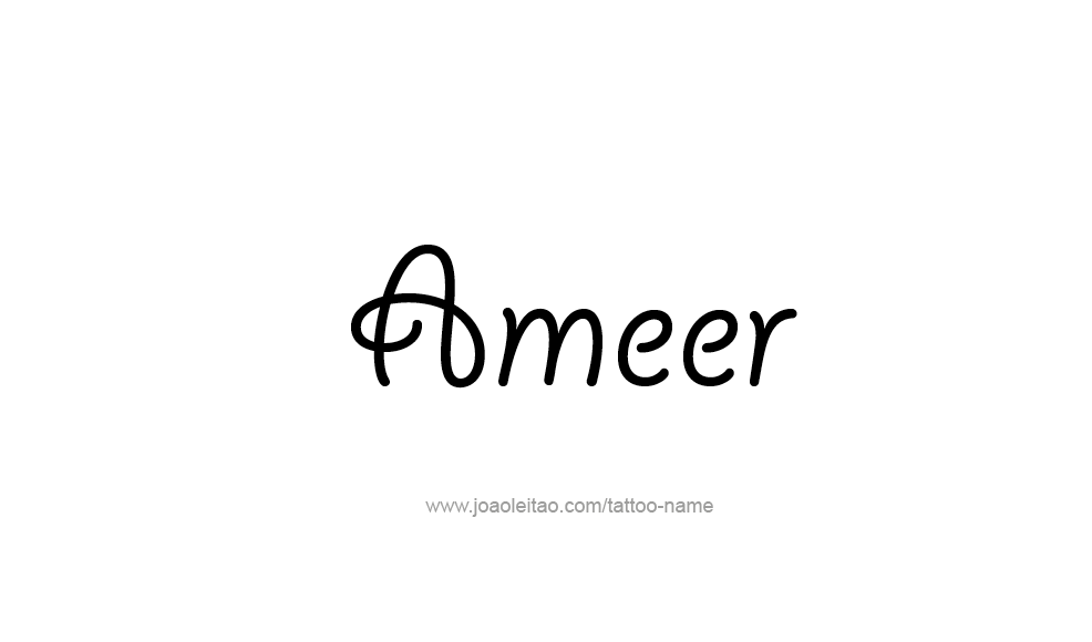 Tattoo Design  Name Ameer   