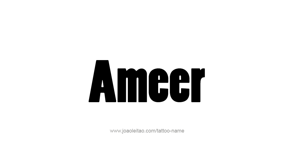 Tattoo Design  Name Ameer   