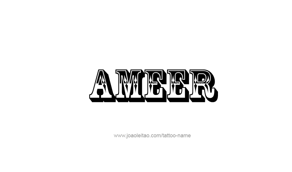 Tattoo Design  Name Ameer   