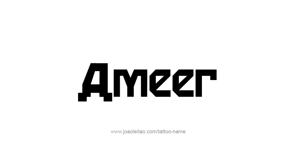 Tattoo Design  Name Ameer   