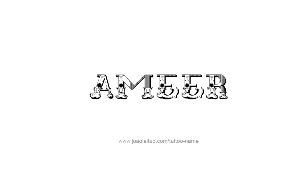 Tattoo Design  Name Ameer   