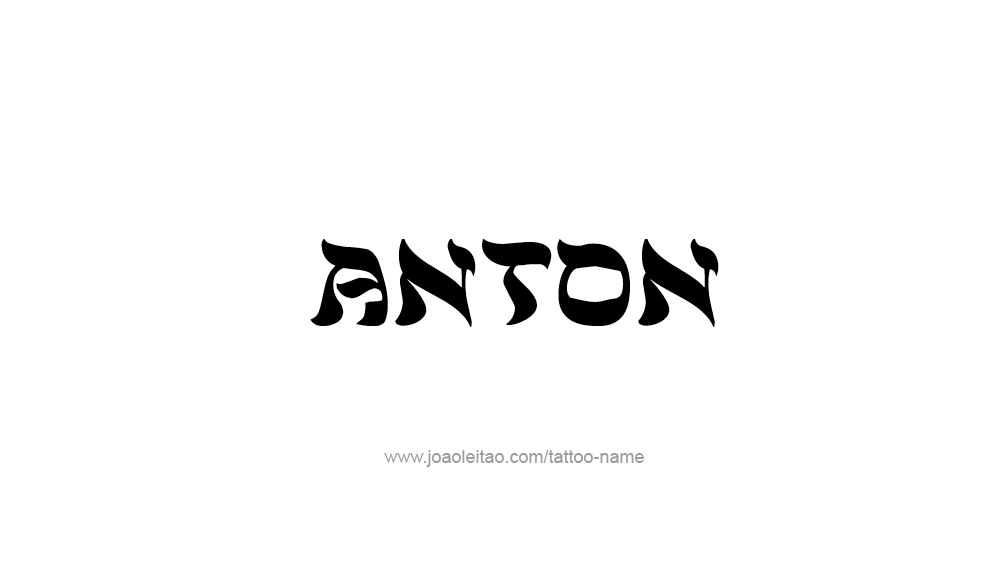 Tattoo Design  Name Anton   