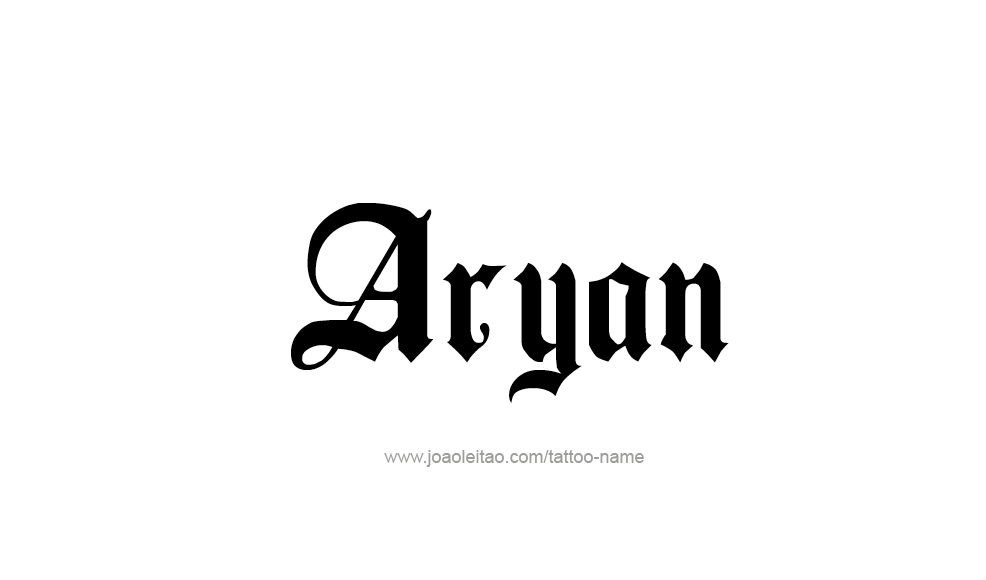 Aryan Name Tattoo Designs