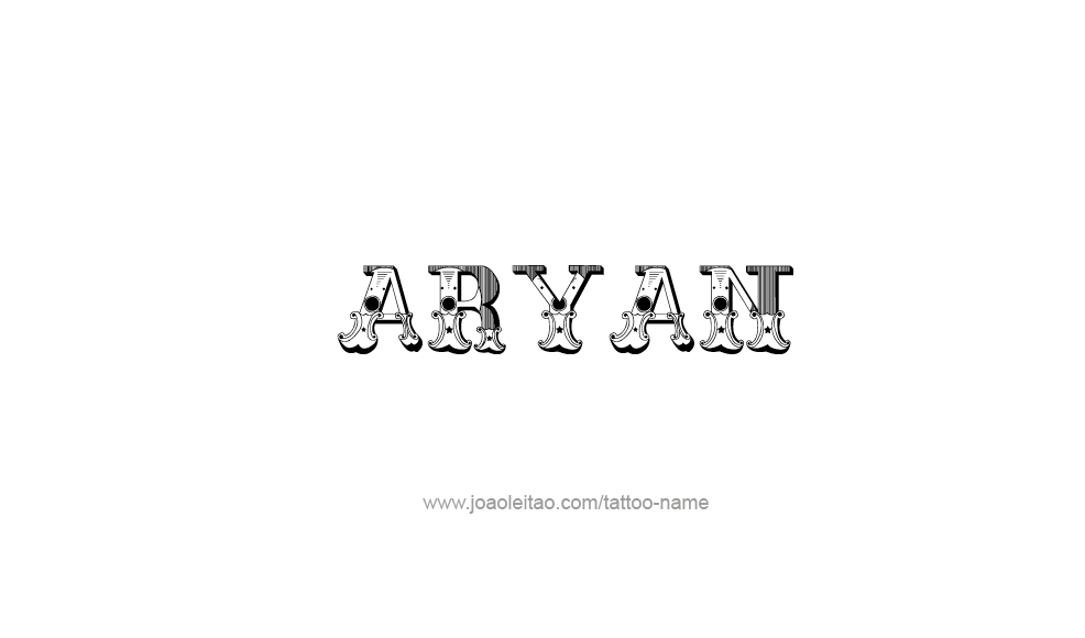 Tattoo Design  Name Aryan   