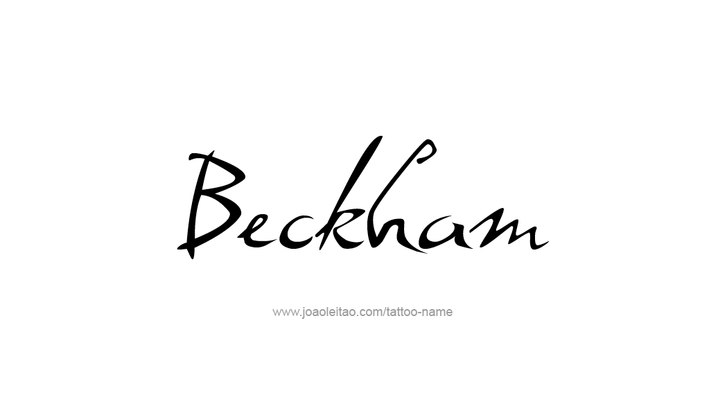 Tattoo Design  Name Beckham   