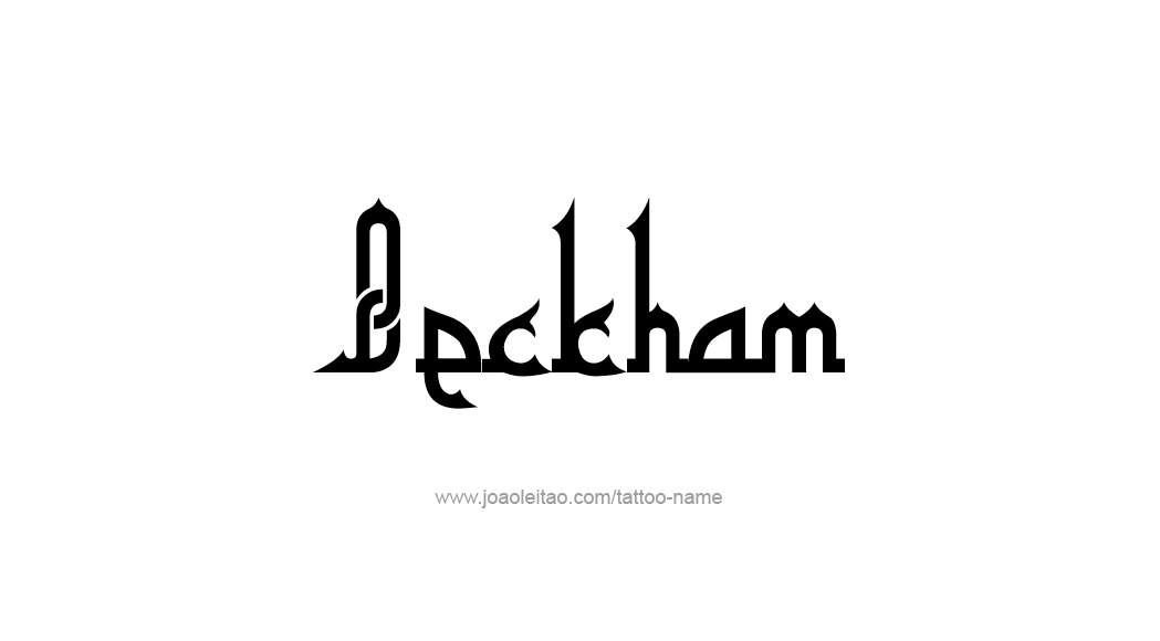 Tattoo Design  Name Beckham   