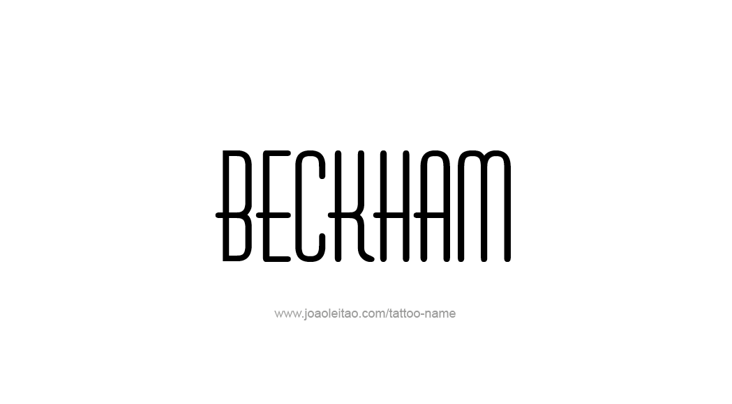 Tattoo Design  Name Beckham   