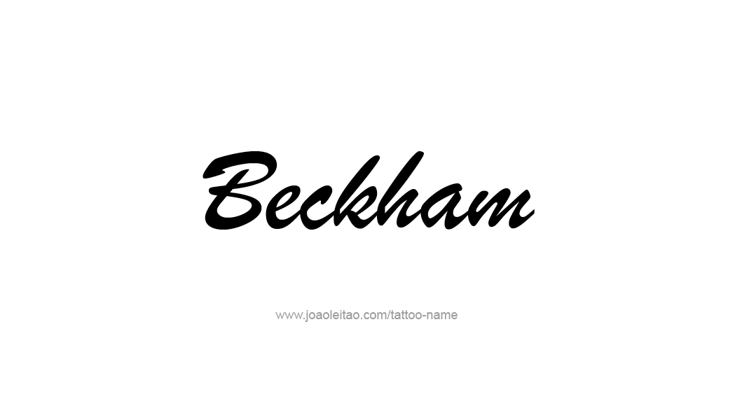 Tattoo Design  Name Beckham   