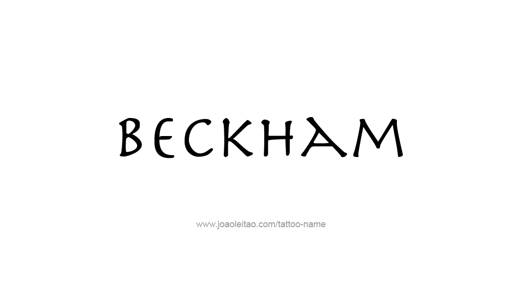 Tattoo Design  Name Beckham   