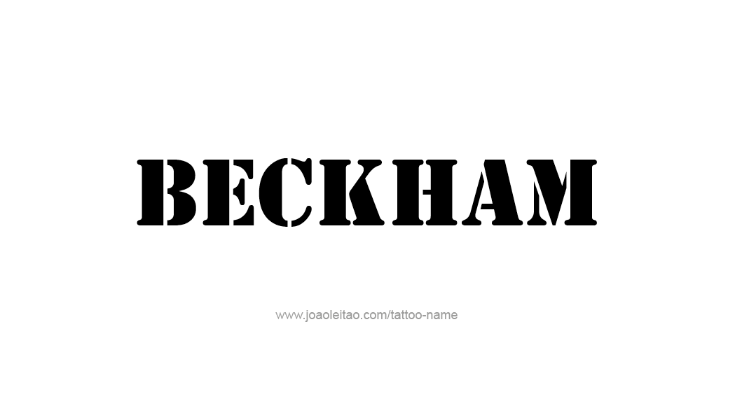 Tattoo Design  Name Beckham   
