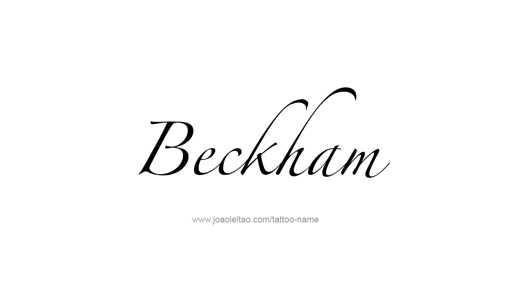 Tattoo Design  Name Beckham   