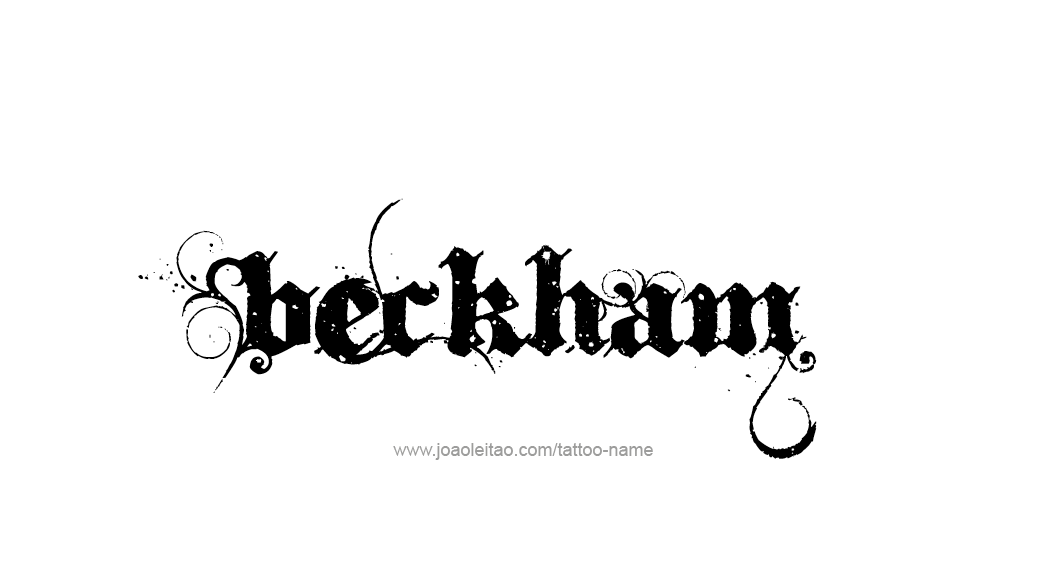 Tattoo Design  Name Beckham   