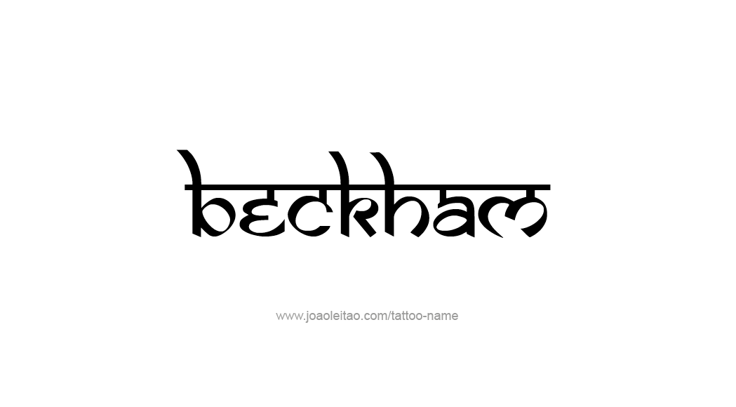 Tattoo Design  Name Beckham   