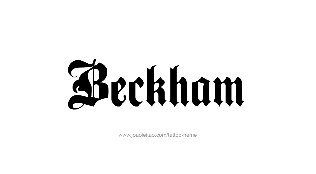 Tattoo Design  Name Beckham   