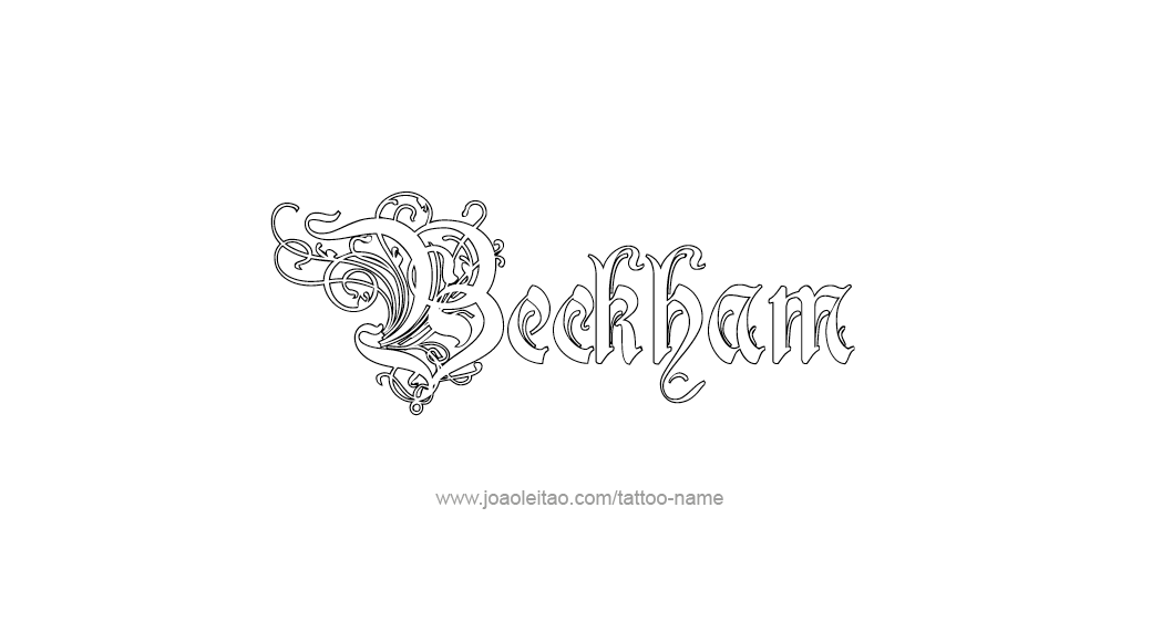 Tattoo Design  Name Beckham   