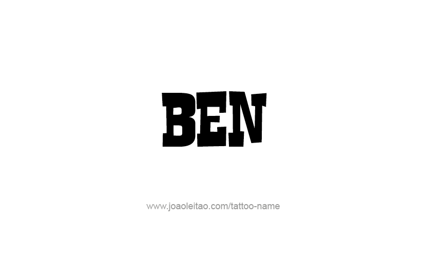 Tattoo Design  Name Ben   